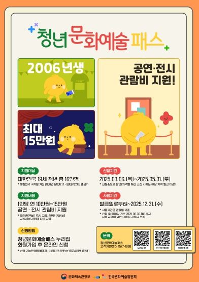 의왕시,‘청년문화예술패스’지원...2006년생 청년 주목 !