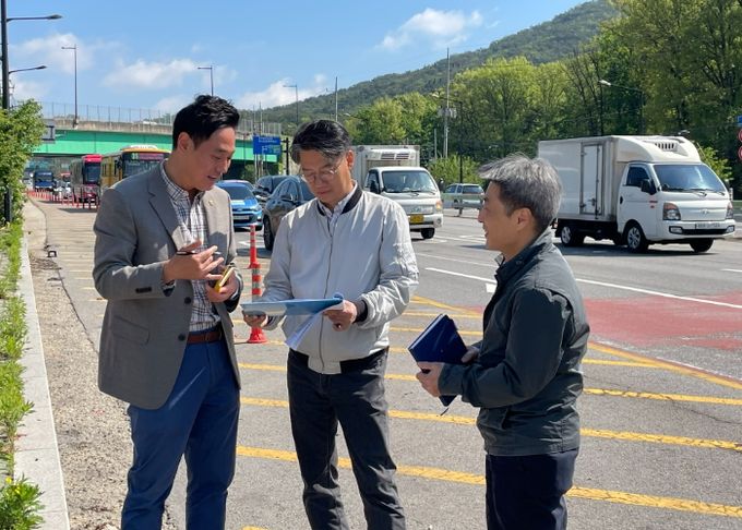 오석규 경기도의원, 의정부 신평화로 중앙버스전용차로 현장 점검