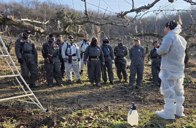 안성시, 작업도구 소독·출입관리로 화상병 확산 방지 총력