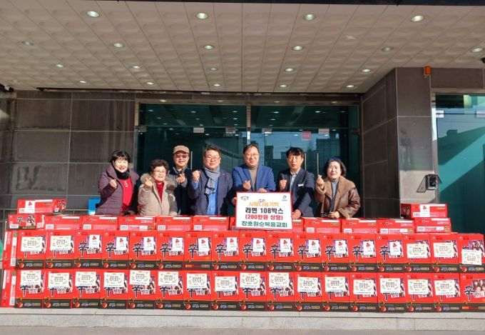 이천시 장호원순복음교회 이웃돕기 라면 108박스(200만원 상당) 기탁