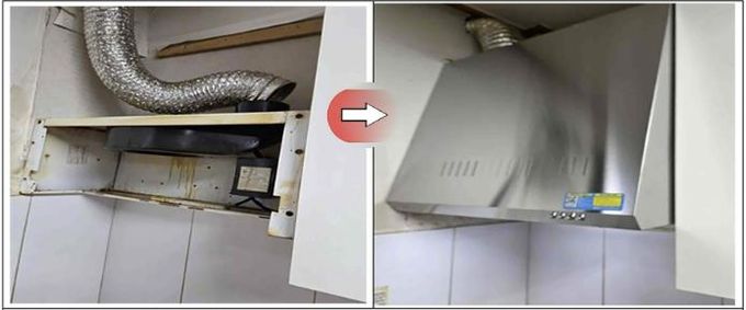 성남시내 경로당 주방 후드 교체 지원 전후 비교